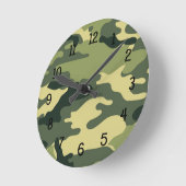 Groene Camouflage Clock-slaapkamer kinderkamer CAM Ronde Klok (Hoek)