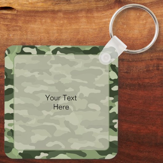 Groene Camouflage Custom Aluminium Sleutelhanger (Achterkant)