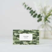 Groene Camouflage (effen wit) Visitekaartje (Staand voorkant)