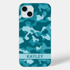 Groene Camouflage Gepersonaliseerd iPhone 15 Mini Hoesje