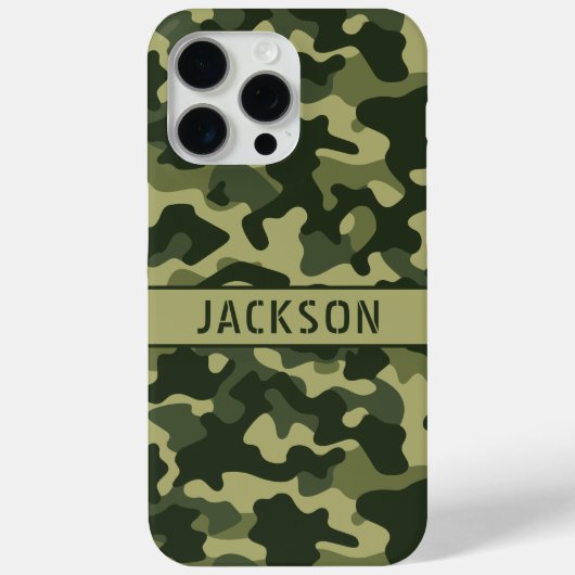 Groene Camouflage Gepersonaliseerd Case-Mate iPhone Case (Achterkant)