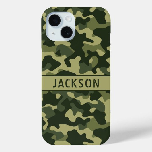 Groene Camouflage Gepersonaliseerd Case-Mate iPhone Case (Achterkant)