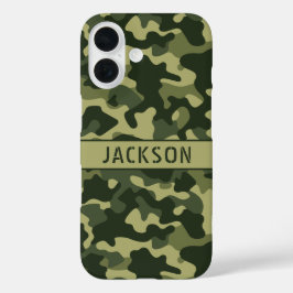 Groene Camouflage Gepersonaliseerd iPhone 16 Hoesje