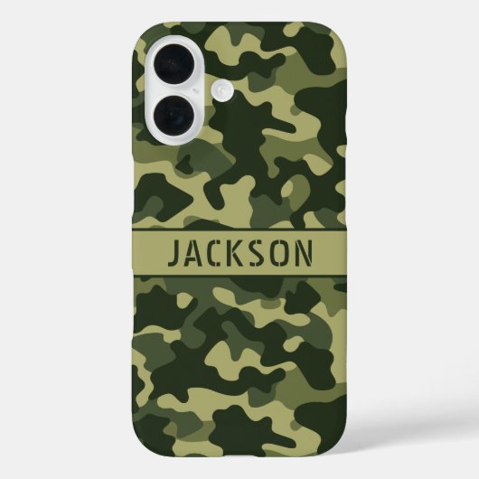 Groene Camouflage Gepersonaliseerd Case-Mate iPhone Case (Achterkant)