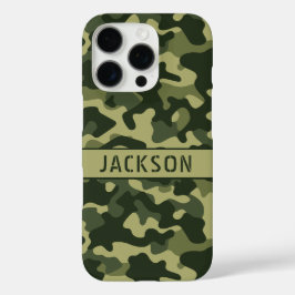 Groene Camouflage Gepersonaliseerd iPhone 16 Pro Hoesje
