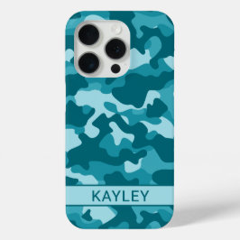 Groene Camouflage Gepersonaliseerd iPhone 15 Pro Case
