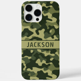 Groene Camouflage Gepersonaliseerd iPhone 16 Pro Max Hoesje