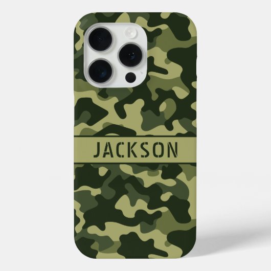 Groene Camouflage Gepersonaliseerd Case-Mate iPhone Case (Achterkant)