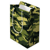Groene camouflage Gift Bag Medium Cadeauzakje (Achterkant Gekanteld)