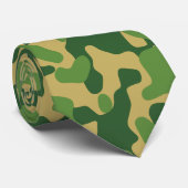 Groene camouflage in Khaki Stropdas (Opgerold)