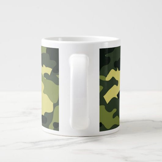 Groene camouflage Jumbo-Mok Grote Koffiekop (Achterkant)
