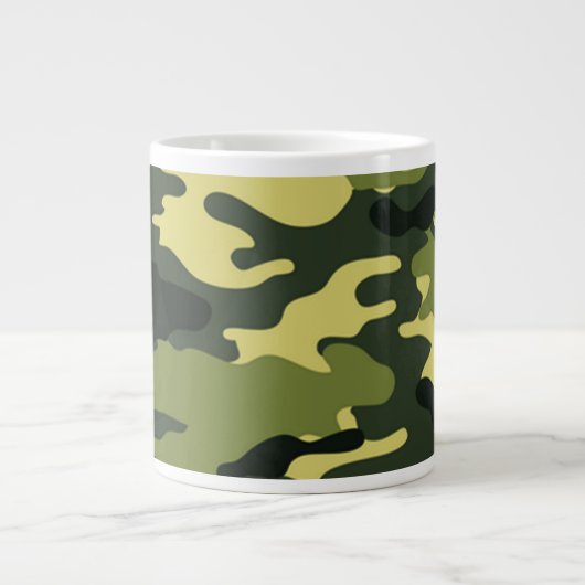 Groene camouflage Jumbo-Mok Grote Koffiekop (Voorkant)