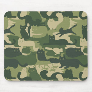 Groene camouflage katten patroon   Cool Katten Cam Muismat