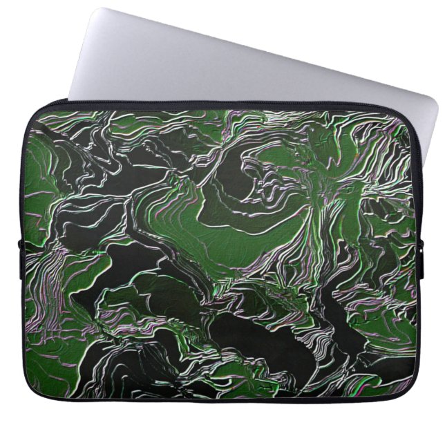 Groene Camouflage Laptop Sleeve (Voorkant)