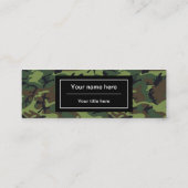 Groene camouflage, leger, leger mini visitekaartje (Achterkant)
