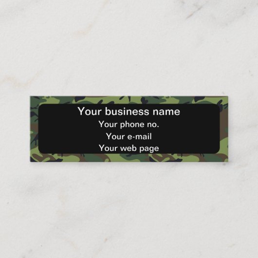Groene camouflage, leger, leger mini visitekaartje (Voorkant)