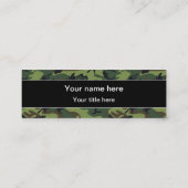 Groene camouflage, leger, leger mini visitekaartje (Achterkant)