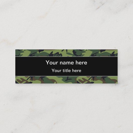 Groene camouflage, leger, leger mini visitekaartje (Achterkant)