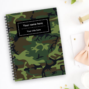 Groene camouflage, leger, leger notitieboek