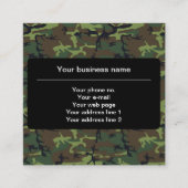 Groene camouflage, leger, leger vierkante visitekaartje (Voorkant)