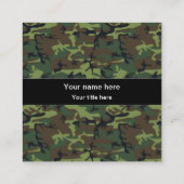 Groene camouflage, leger, leger vierkante visitekaartje (Achterkant)