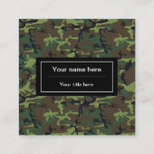 Groene camouflage, leger, leger vierkante visitekaartje (Achterkant)