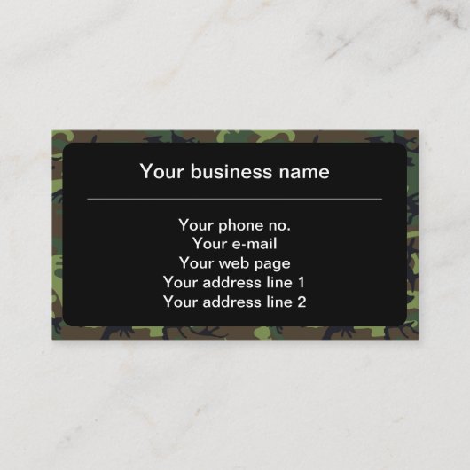 Groene camouflage, leger, leger visitekaartje (Voorkant)