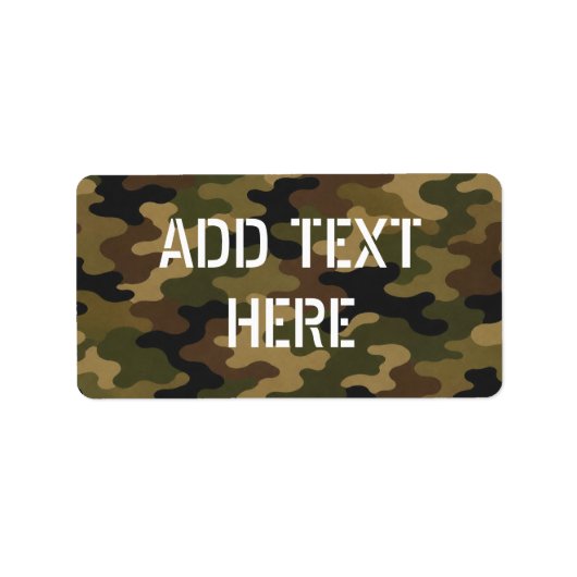 Groene camouflage leger militaire labels (Voorkant)