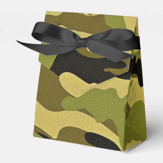 Groene camouflage leger textuur bedankdoosjes (Voorkant Zijde)