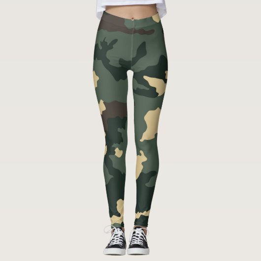 Groene camouflage leggings (Voorkant)