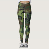 Groene camouflage leggings (Voorkant)