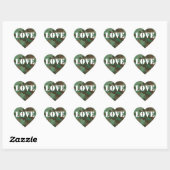 Groene Camouflage Love Wedding Favoriete Sticker (Vel)