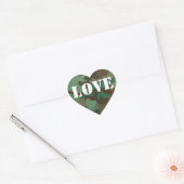 Groene Camouflage Love Wedding Favoriete Sticker (Envelop)