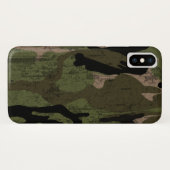 Groene camouflage met distressed look Case-Mate iPhone case (Achterkant (horizontaal))