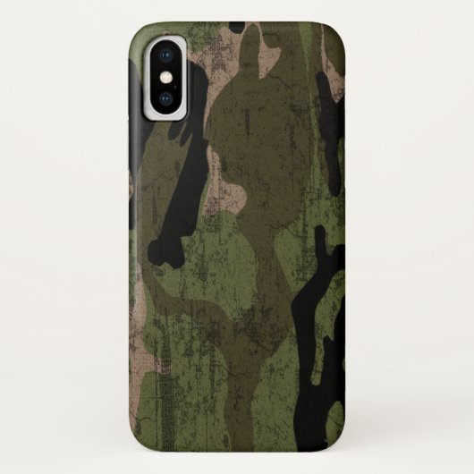 Groene camouflage met distressed look Case-Mate iPhone case (Achterkant)