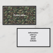 Groene camouflage militair patroon visitekaartje (Voorkant / Achterkant)