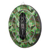 Groene Camouflage Monogram Persoonlijk Dartbord (Voorkant Rechts)