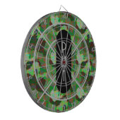 Groene Camouflage Monogram Persoonlijk Dartbord (Voorkant Links)