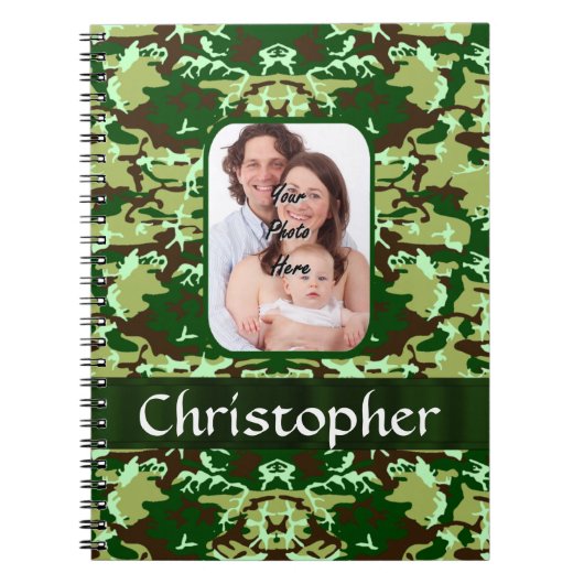 Groene camouflage notitieboek (Voorkant)