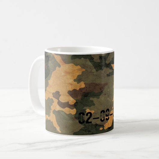 Groene camouflage patroon  2020 koffiemok (Voorkant links)