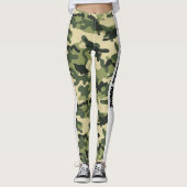 Groene camouflage PERSONALISEREN Leggings (Voorkant)
