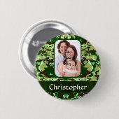 Groene camouflage ronde button 5,7 cm (Voorkant /achterkant)