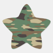 Groene Camouflage Star Sticker (Voorkant)