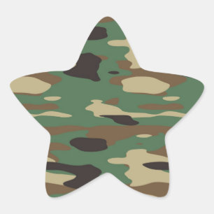 Groene Camouflage Star Sticker
