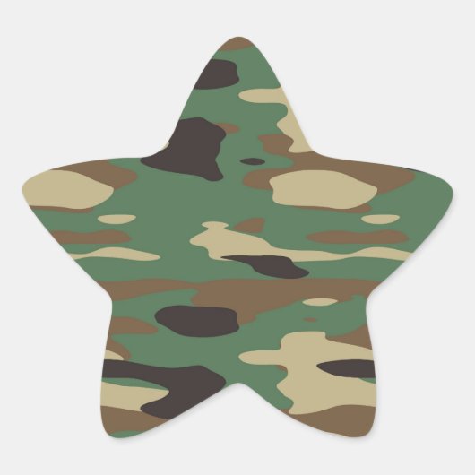 Groene Camouflage Star Sticker (Voorkant)