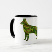 Groene camouflage van het Duitse Shepard-leger Mok (Voorkant links)