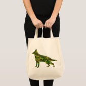 Groene camouflage van het Duitse Shepard-leger Tote Bag (Voorkant (product))