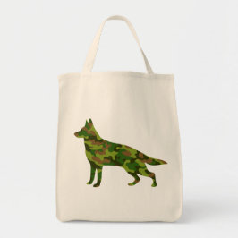 Groene camouflage van het Duitse Shepard-leger Tote Bag