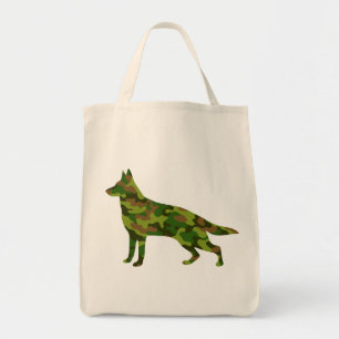 Groene camouflage van het Duitse Shepard-leger Tote Bag