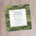 Groene Camouflage Verjaardagsfeestje Kaart<br><div class="desc">Trendy Camo uitnodigen. Perfect voor een militaire verjaardag. Andere kleuren zijn beschikbaar in mijn winkel.</div>